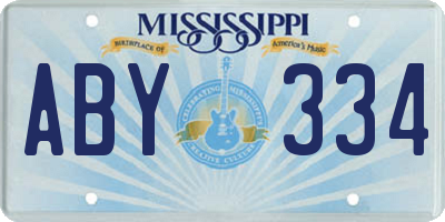 MS license plate ABY334
