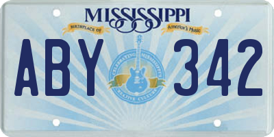 MS license plate ABY342