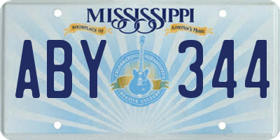 MS license plate ABY344