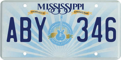 MS license plate ABY346