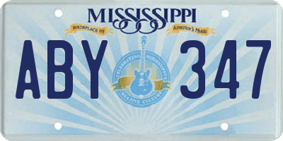 MS license plate ABY347