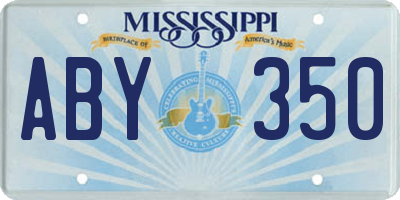 MS license plate ABY350