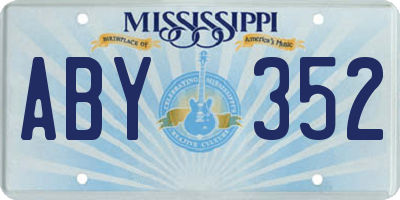 MS license plate ABY352