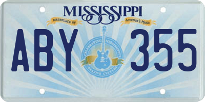 MS license plate ABY355