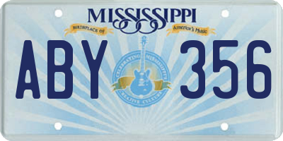 MS license plate ABY356