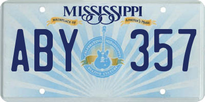 MS license plate ABY357