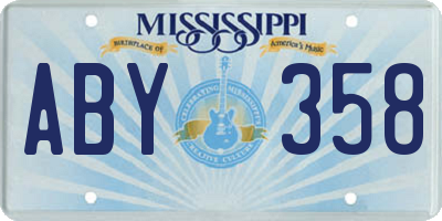 MS license plate ABY358