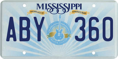 MS license plate ABY360
