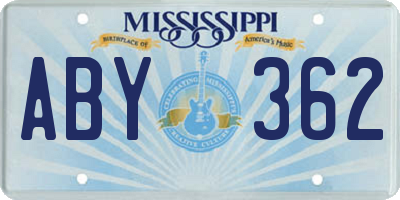 MS license plate ABY362