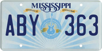 MS license plate ABY363