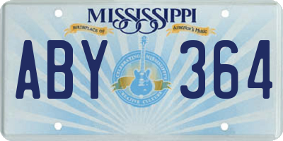 MS license plate ABY364