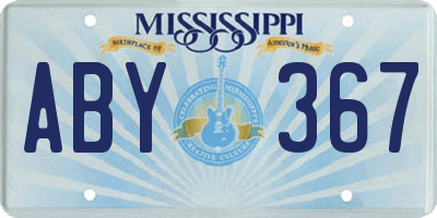 MS license plate ABY367