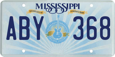 MS license plate ABY368
