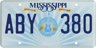 MS license plate ABY380