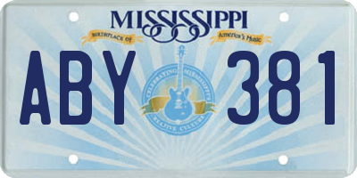 MS license plate ABY381
