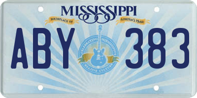 MS license plate ABY383