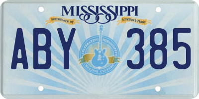 MS license plate ABY385