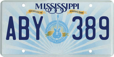 MS license plate ABY389