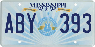 MS license plate ABY393