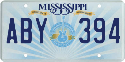 MS license plate ABY394