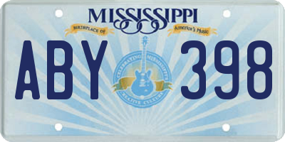 MS license plate ABY398