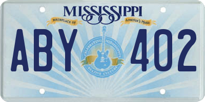MS license plate ABY402