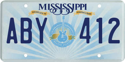 MS license plate ABY412
