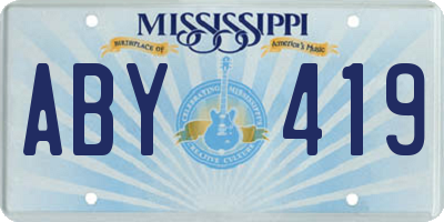 MS license plate ABY419