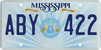MS license plate ABY422