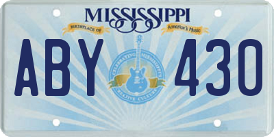 MS license plate ABY430