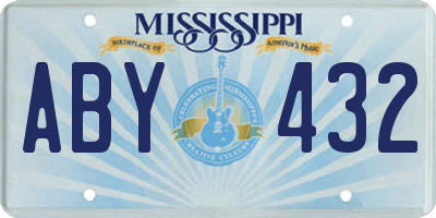 MS license plate ABY432