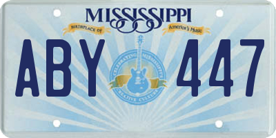 MS license plate ABY447
