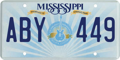 MS license plate ABY449