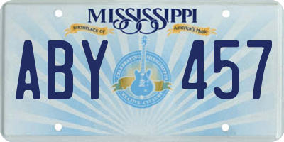 MS license plate ABY457