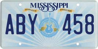 MS license plate ABY458