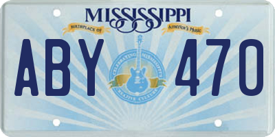 MS license plate ABY470