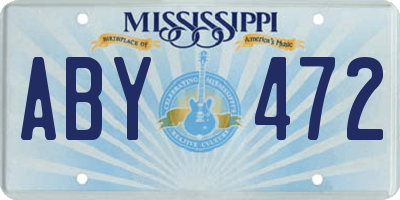 MS license plate ABY472