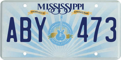MS license plate ABY473