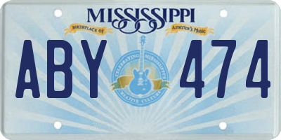 MS license plate ABY474
