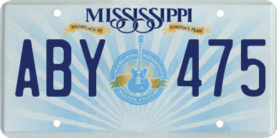 MS license plate ABY475