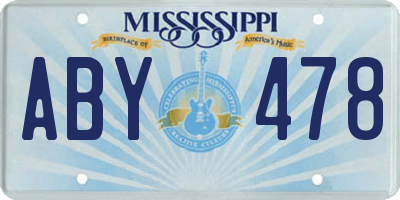 MS license plate ABY478