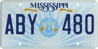 MS license plate ABY480