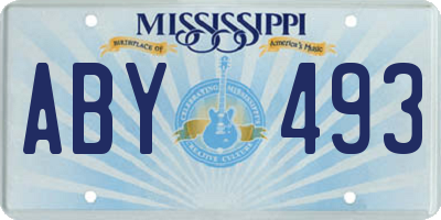 MS license plate ABY493