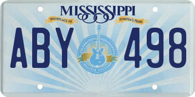MS license plate ABY498