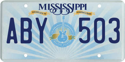 MS license plate ABY503