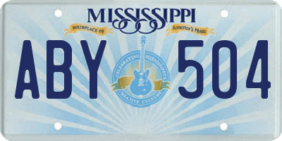 MS license plate ABY504