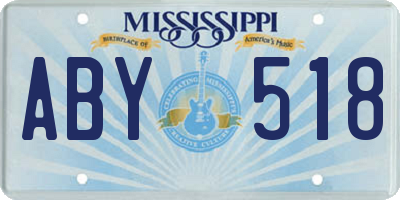 MS license plate ABY518
