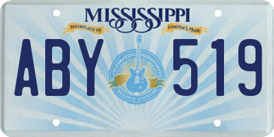 MS license plate ABY519