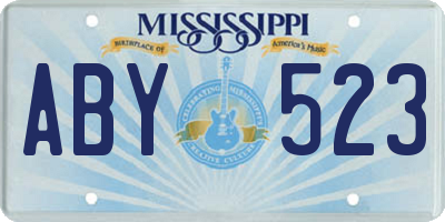 MS license plate ABY523