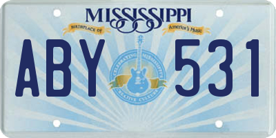 MS license plate ABY531